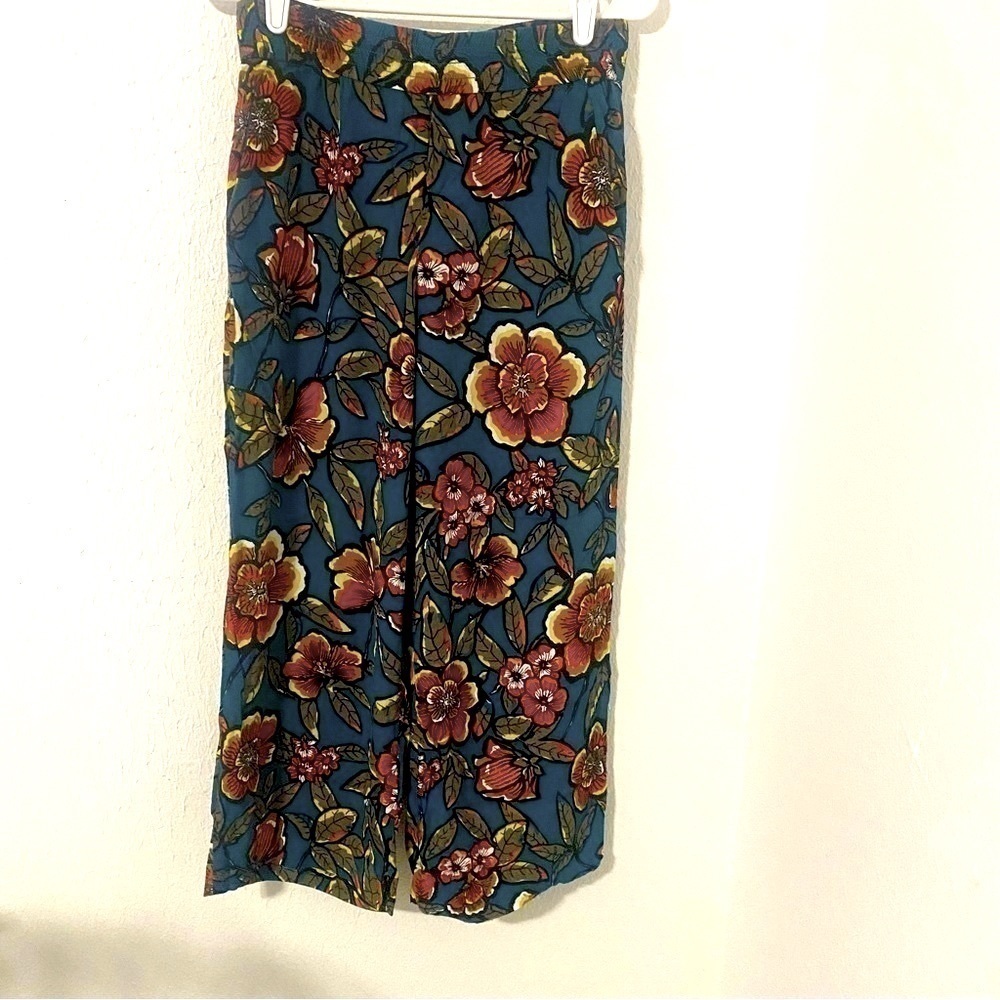 Ann Taylor LOFT Womens Floral Print Trousers with Pockets Size 2 Flowy Boho EUC